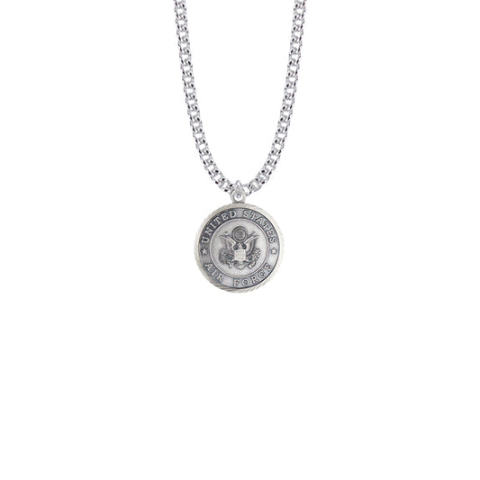 Round Nickel Silver U.S. Air Force Medal with Christ Strengthens Me on Back (Not Available - License Pending)