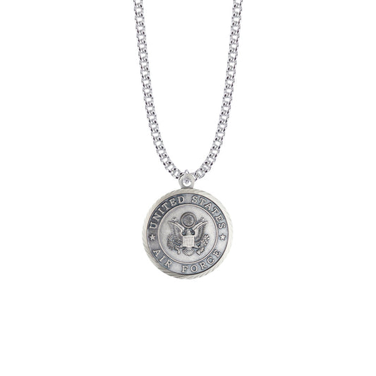 Round Nickel Silver U.S. Air Force Medal with Christ Strengthens Me on Back (Not Available - License Pending)