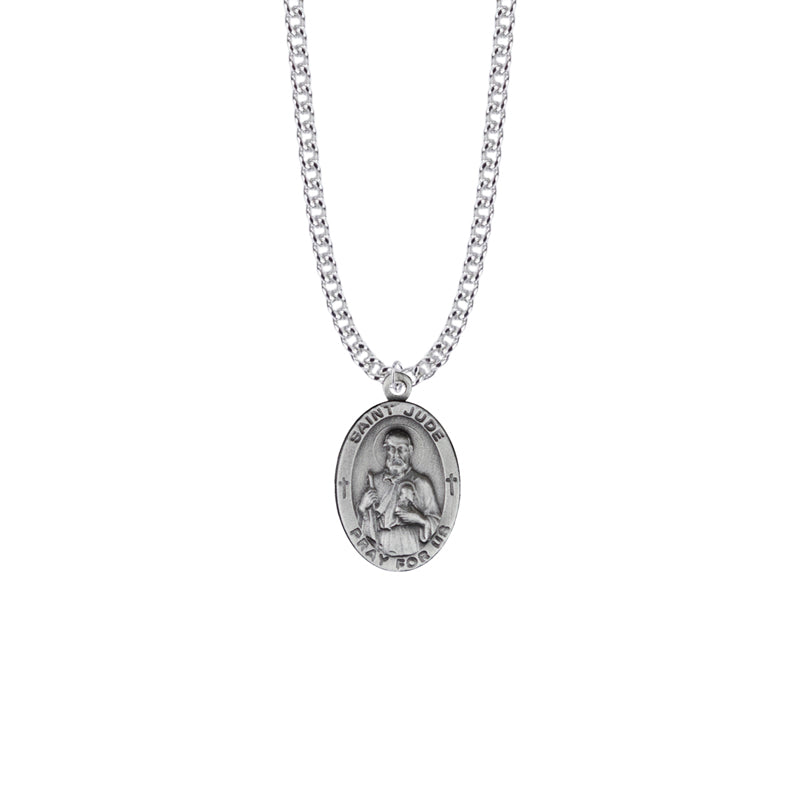 Pewter Oval Saint Jude Medal, Patron Saint of Hopeless Causes and Desperation