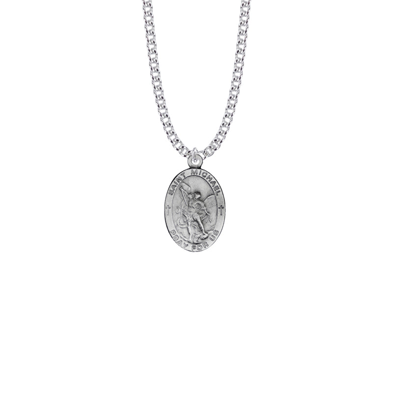 Pewter Oval Saint Michael Medal, Patron Saint of Police