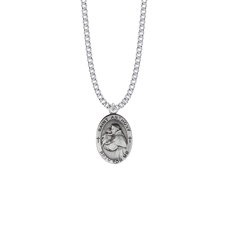 Pewter Oval Saint Anthony Medal, Patron Saint of Lost Articles
