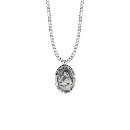 Pewter Oval Saint Anthony Medal, Patron Saint of Lost Articles