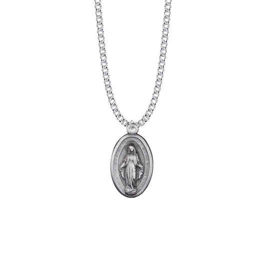 Pewter Large Oval Miraculous Medal