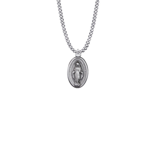 Pewter Small Oval Miraculous Medal