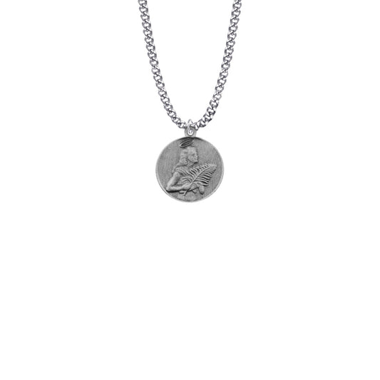 Pewter Small Round Saint Agatha Medal, Patron Saint of Breast Cancer Patients