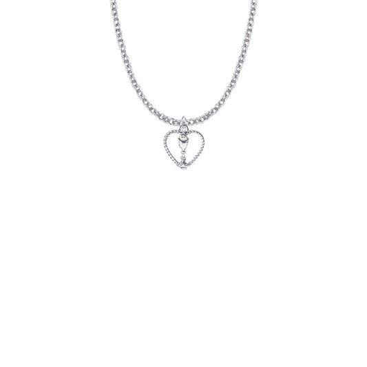 1/2 Inch Silver Plated Heart with Chalice Necklace