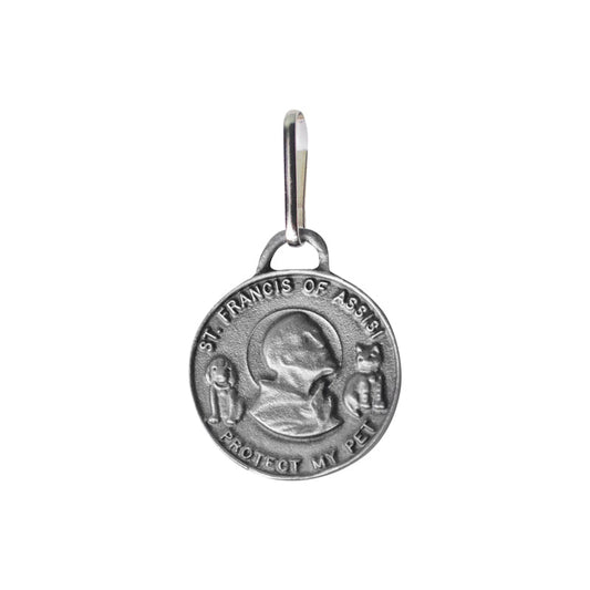 Pewter Circle St. Francis &quot;Protect My Pet&quot; Medal