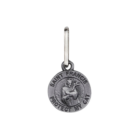 Pewter Circle St. Francis &quot;Protect My Cat&quot; Pet Medal