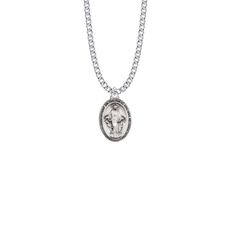 Sterling Silver Oval Miraculous Medal