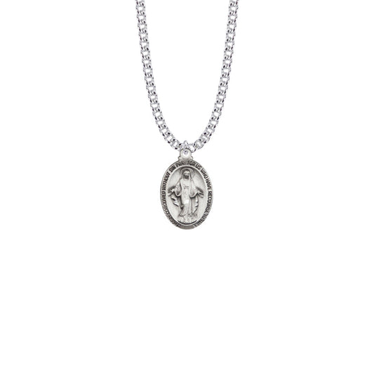 Sterling Silver Oval Miraculous Medal