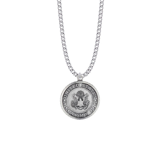 Sterling Silver U.S. Army Symbol Medal with St. Michael on Back
