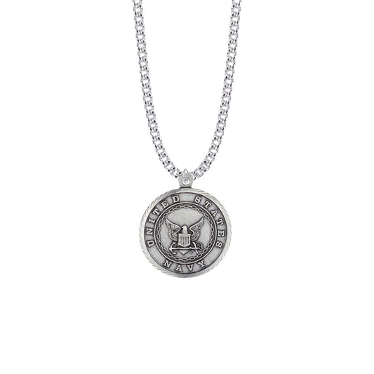 Sterling Silver U.S. Navy Medal with St. Michael on Back