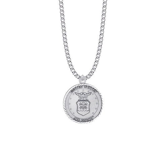 Sterling Silver U.S. Air Force Medal with St. Michael on Back
