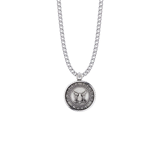 Sterling Silver U.S. Navy Medal with St. Michael on Back