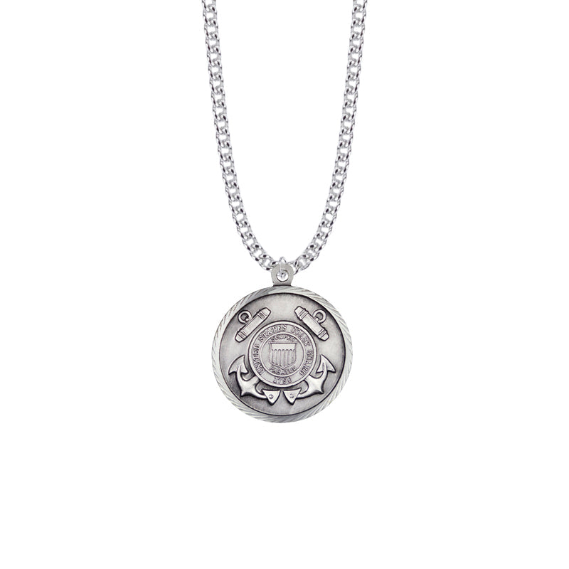 Sterling Silver U.S. Coast Guard Medal with St. Michael on Back