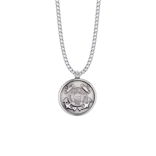 Sterling Silver U.S. Coast Guard Medal with St. Michael on Back