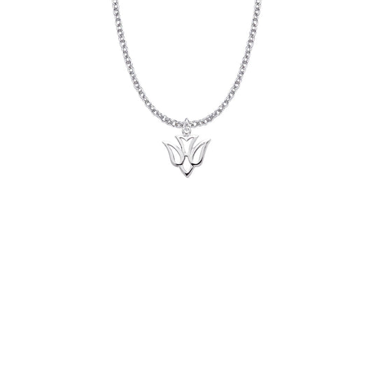 9/16 Inch Sterling Silver Pierced Outline Dove Necklace