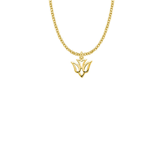 9/16 Inch Gold Plated Over Sterling Silver Pierced Outline Dove Necklace