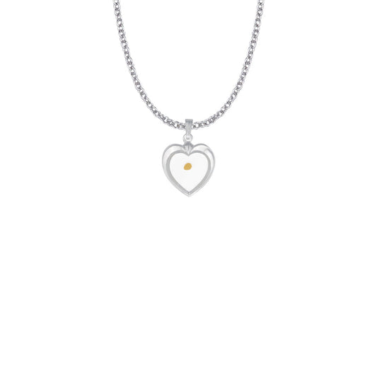 11/16 Inch Sterling Silver Mustard Seed Heart Necklace