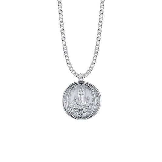 Round Sterling Silver Our Lady of Fatima Medal