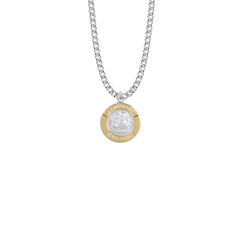 Two-Tone Sterling Silver St. Joseph Medal, Patron Saint of Carpenters/Workers