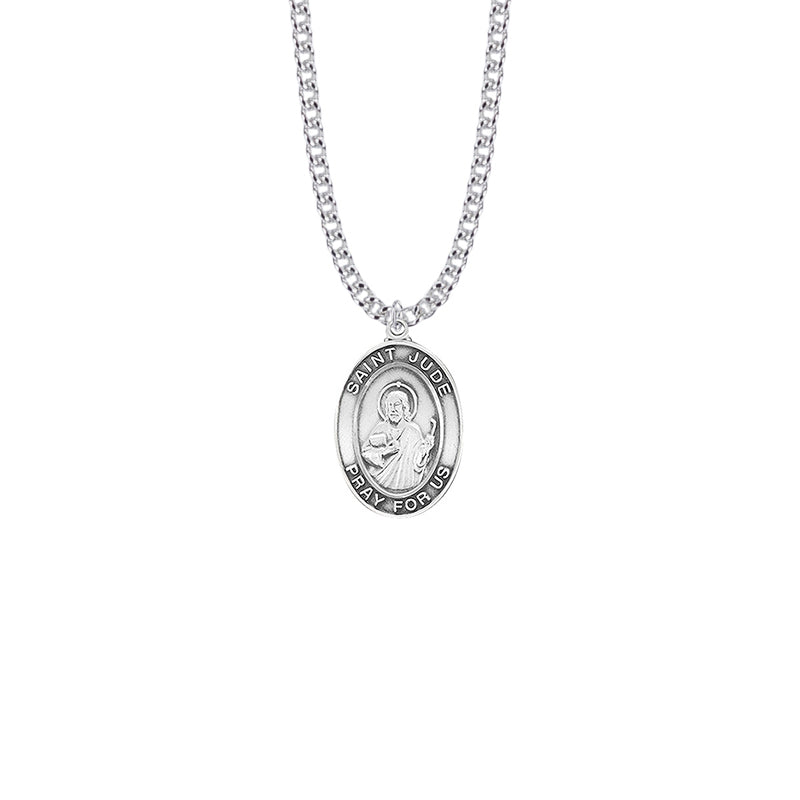 Sterling Silver St. Jude Oval Medal, Patron Saint of Hopeless Causes