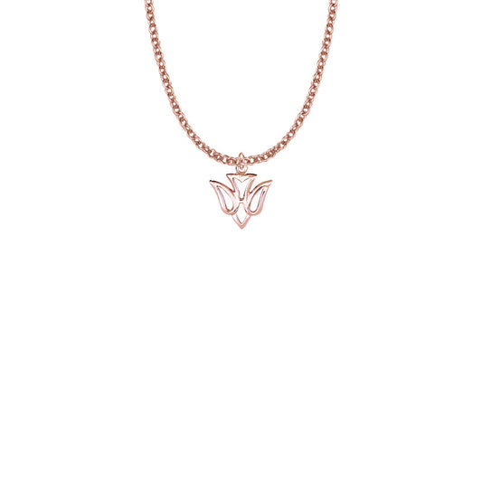 9/16 Inch Rose Gold Over Sterling Silver Pierced Outline Dove Necklace