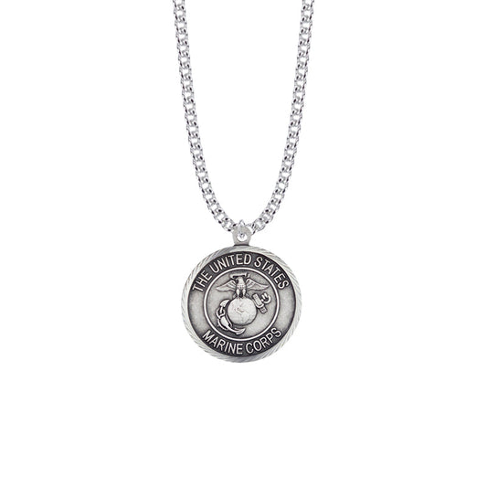 Round Sterling Silver U.S. Marine Corps Medal
