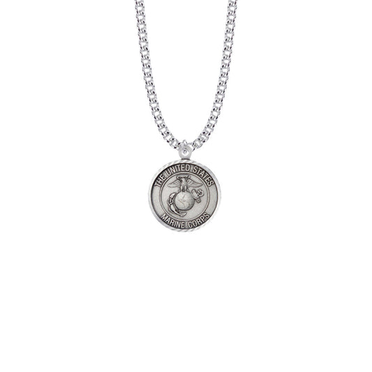 Round Sterling Silver U.S. Marine Corps Medal