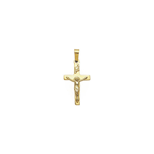 Gold Plain Crucifix Pendant