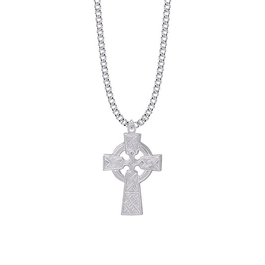 1-3/8 Inch Sterling Silver Large Celtic Cross Necklace