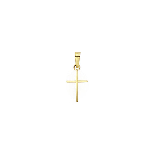 1/2 Inch Gold Stick Style Cross Pendant