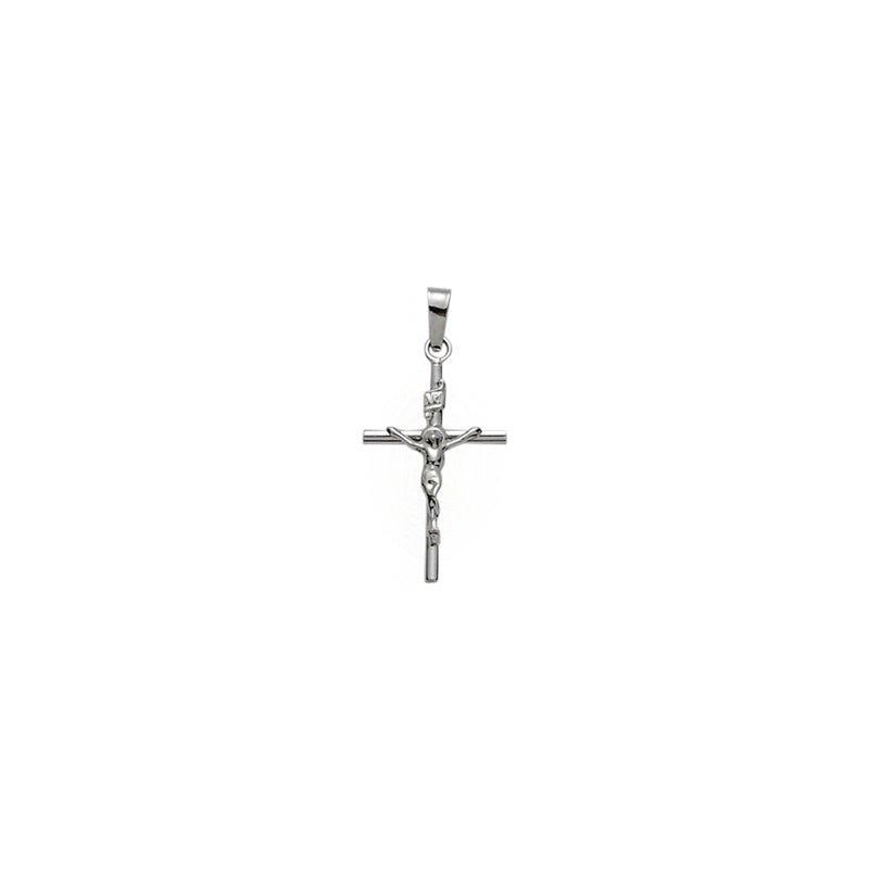 White Gold Plain Crucifx Pendant