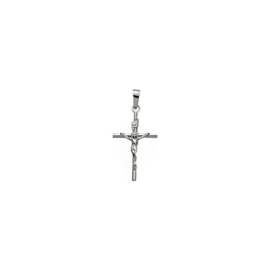 White Gold Plain Crucifx Pendant