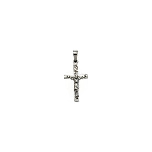 White Gold Plain Crucifix Pendant