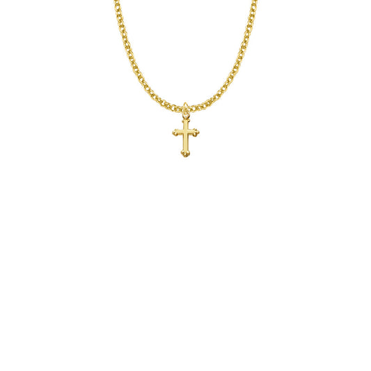 1/2 Inch Gold Filled Budded Cross Necklace