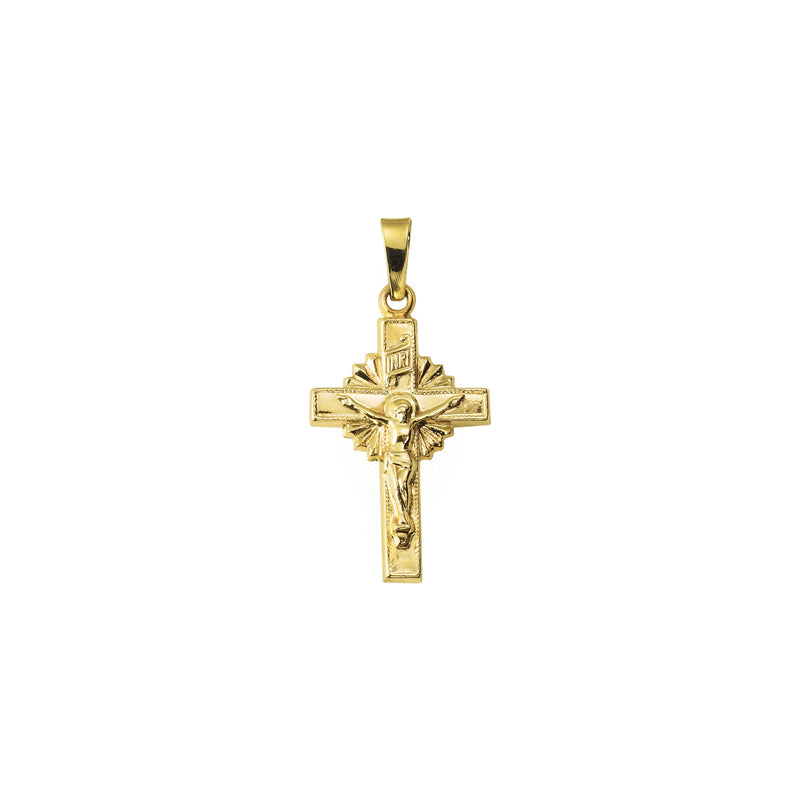 Gold Sunburst Crucifix Pendant