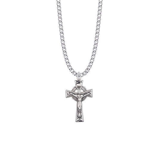Sterling Silver Celtic Crucifix Necklace