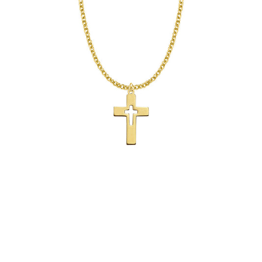 Gold Filled Cut Out Cross Necklace