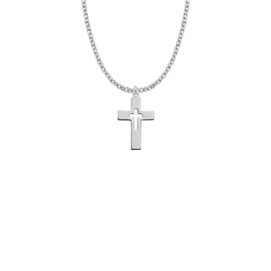 Sterling Silver Cut Out Cross Necklace