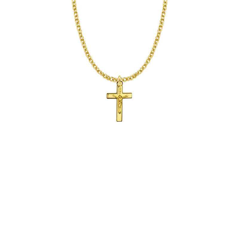 11/16 Inch 10KT Gold Filled Small Crucifix Necklace