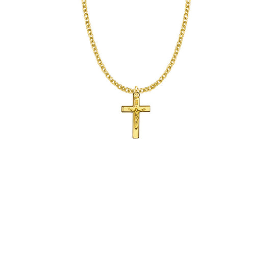 11/16 Inch 10KT Gold Filled Small Crucifix Necklace