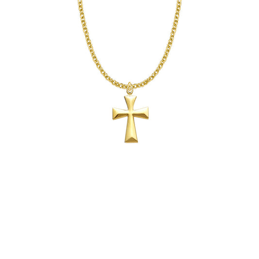 10KT Gold Filled Flared Cross Necklace