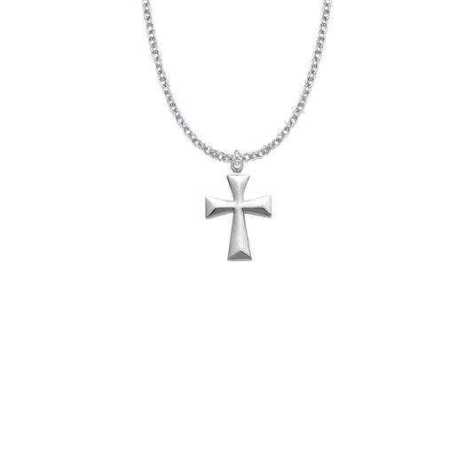 Sterling Silver Flared Cross Necklace