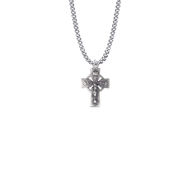 Pewter Pierced Celtic Crucifix Necklace