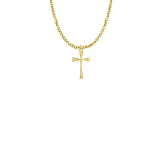 Gold Plated Over Brass Maltese Cross Necklace