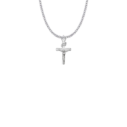 Pewter Girl First Communion Crucifix Necklace