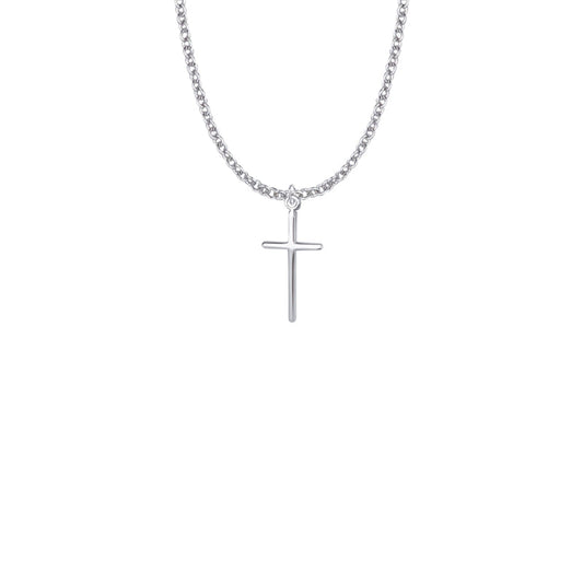 Sterling Silver Stick Cross Necklace