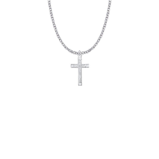 Sterling Silver Engraved Cross Necklace
