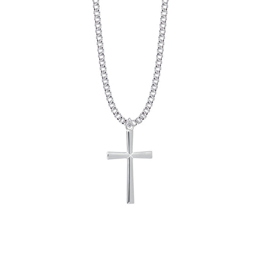 Sterling Silver Flared Cross Necklace